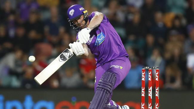 Ben McDermott bats during the Big Bash League match between the Hobart Hurricanes and the Brisbane Heat at Blundstone Arena on January 03, 2020 in Hobart, Australia. (Photo by Daniel Pockett/Getty Images)