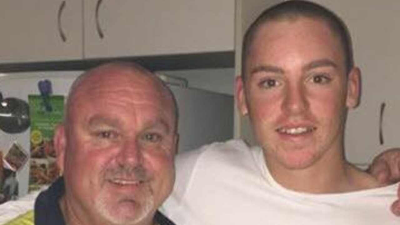 Jack Beasley (right, pictured with father Brett) died after being stabbed during a violent street fight in December 2019. Picture: Facebook