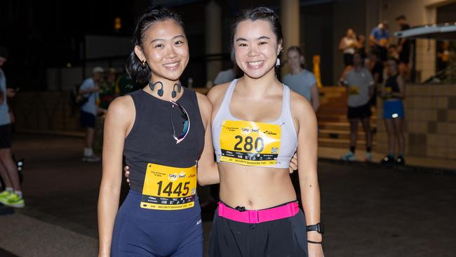 Aisha Lay and Marisa Griffiths as a record breaking number of runners took part in the 2025 edition of the annual NT City2Surf, Sunday, June 1. Picture: Pema Tamang Pakhrin