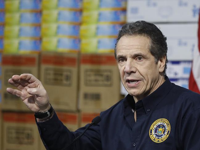 New York Governor Andrew Cuomo said the increase in coronavirus cases was akin to a “bullet train”. Picture: AP