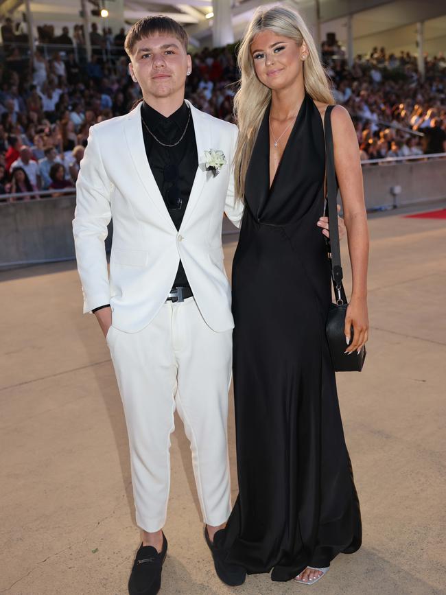 Trent Lehman and Chelsea Cushway at the Southport State High School Formal at SeaWorld. Picture, Portia Large.