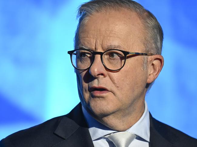 CANBERRA, AUSTRALIA  - NewsWire Photos - January 25, 2025: Prime Minister Anthony Albanese at the 2025 Australian of the Year Awards at the National Arboretum in Canberra. Picture: NewsWire / Martin Ollman