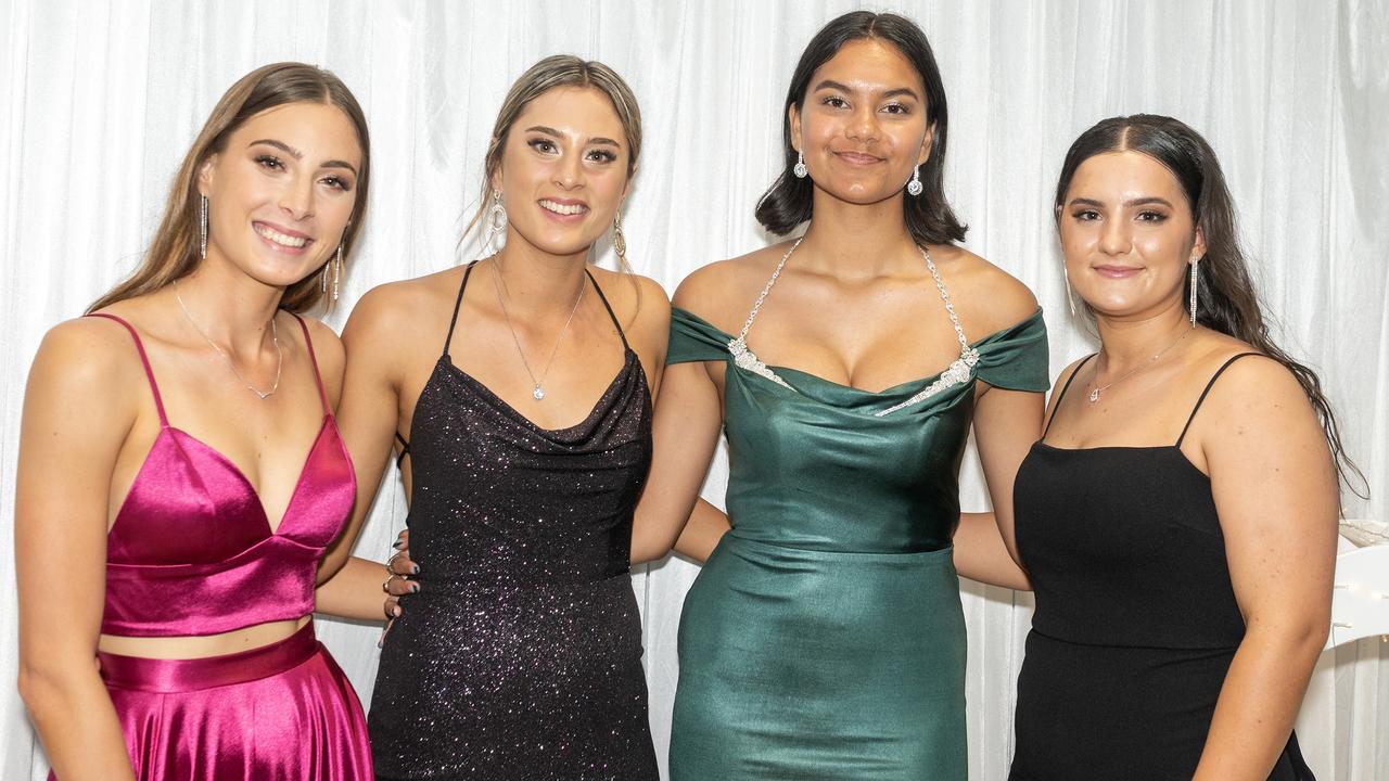 Katelyn Masters, Rielly Masters, Soana Cameron and Sarah Dahms at Sarina State High School Formal Wednesday 16 November 2022. Picture: Michaela Harlow