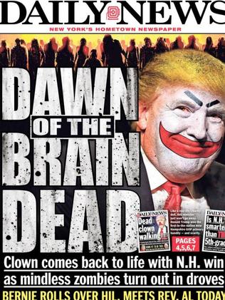 The New York Daily News Wednesday front page.