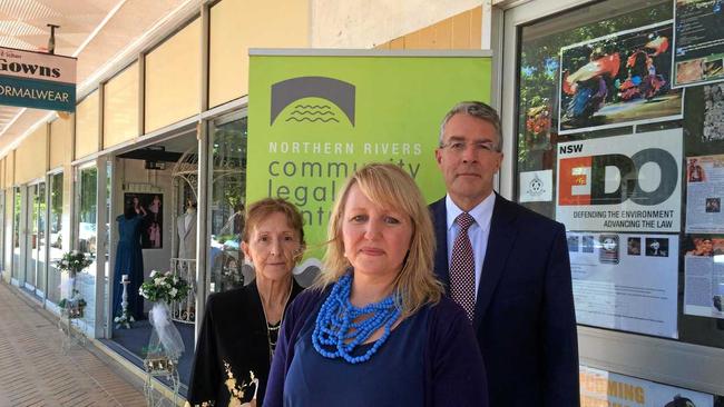 Lismore MP Janelle Saffin, Northern Rivers Community Legal Centre Acting Manager Fia Norton and Shadow Attorney General Mark Dreyfus. Picture: Leah Whtie