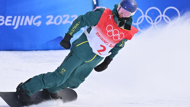 Australia's Scotty James competes in the snowboard men's half-pipe qualification run earlier this week. Picture: Ben Stansall/AFP.