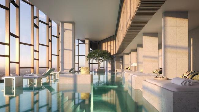 The pool at The Ritz Carlton, Melbourne.