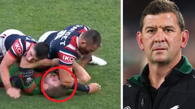 Souths coach Jason Demetriou has called for a crackdown. Photo: Getty Images and Fox Sports