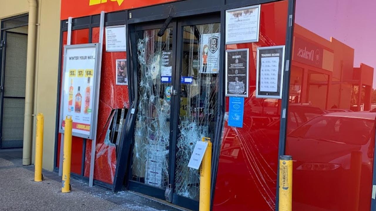 Offenders reversed a stolen Ford Ranger into the Glenmore Liquorland and then used an umbrella in an attempt to break into the bottle shop.