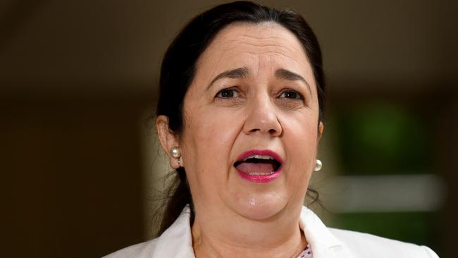 BRISBANE, AUSTRALIA - NewsWire Photos - MARCH 30, 2021.Queensland Premier Annastacia Palaszczuk is seen at a press conference to provide a Covid update. Brisbane has been placed in a three-day lockdown due to a growing covid cluster.Picture: NCA NewsWire / Dan Peled