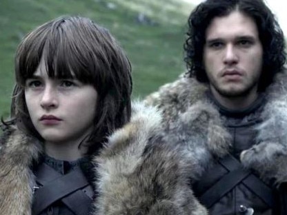 Bran (Isaac Hempstead Wright) and Jon Snow (Kit Harington) in Game of Thrones