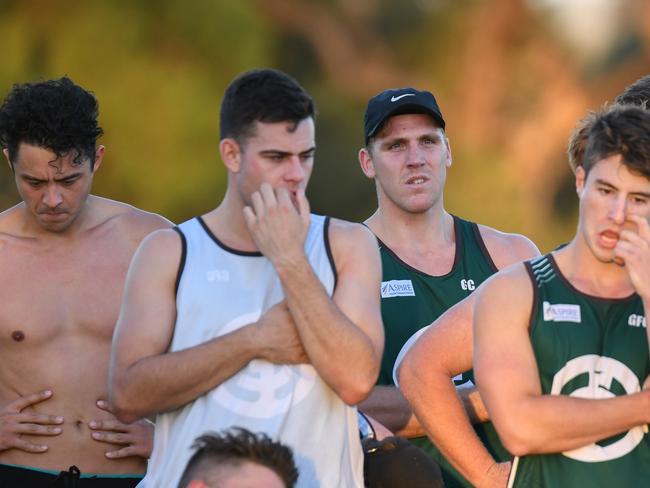 Tom Bell takes part in pre-season training at Northern Football League club Greensborough. Picture: Nathan McNeill. 