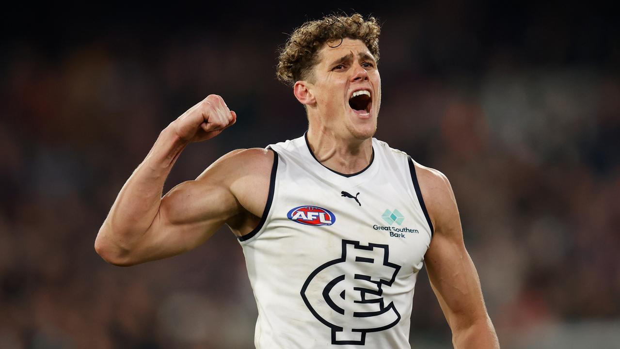 Charlie Curnow won the Coleman Medal and was an All-Australian in a sensational return to his best. Picture: Getty Images