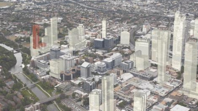 The redevelopment is marked in red. Picture: Parramatta Council