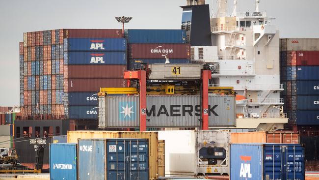 Generic scenes of the Patrick Stevedores container site at Port Botany taken on 1st October 2020. The MUA are still being accused by the PMcott Morrison of holding Australia's imports and exports to ransom at the site over pay demands. (Pictures by Julian Andrews).