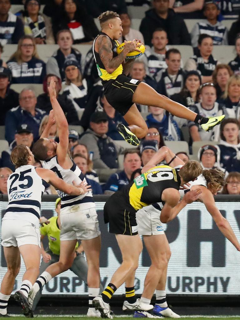 Shai Bolton takes a classic. Photo by Michael Willson/AFL Photos via Getty Images)