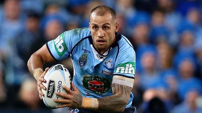 NSW's Blake Ferguson during game 1 of the 2016 Origin series between the NSW Blues and Queensland Maroons at ANZ Stadium, Homebush . Picture: Gregg Porteous