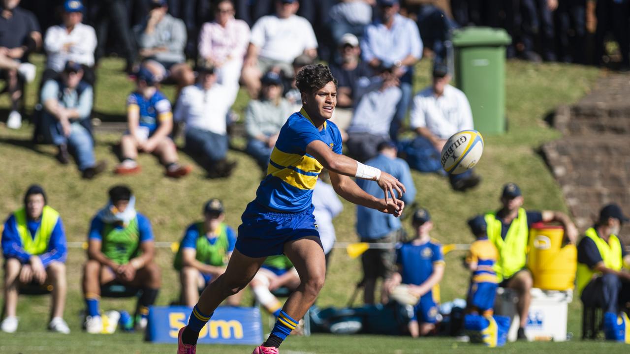 Ili Baravilala in action for Toowoomba Grammar School 1st XV against St Joseph's College. Picture: Kevin Farmer