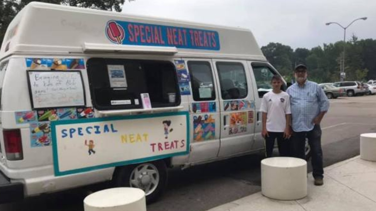 Dad Joel Wegener from Ohio, US, bought an ice-cream van so his two grown children with Down syndrome can work. Picture: Facebook