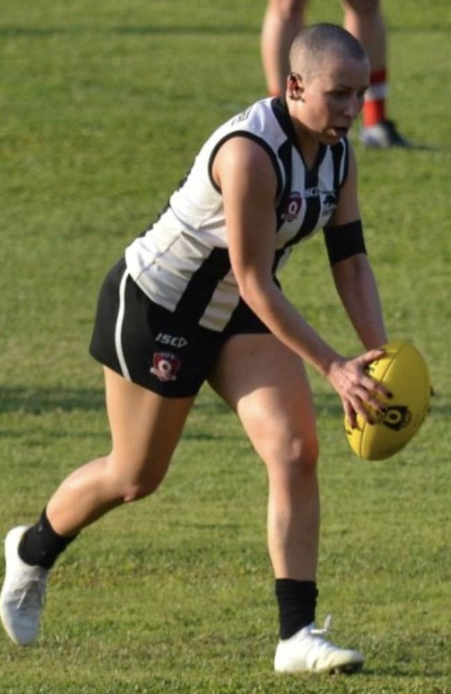 Hayley Richmond playing for Rockhampton Panthers in the AFL Capricornia senior women's grand final on September 2, 2023.