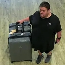 Police believe this man may be able to assist with their investigation into the alleged theft of suitcases. Reference: QP2500705779. Picture: Queensland Police Service.