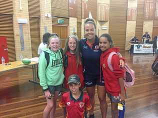 Isabelle Kelly with Alison Connolly-Graham, Lillian Patterson, Santana Laurie-Daley and Bailey Sciberras. Picture: Tim Jarrett