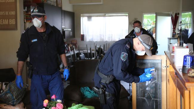 Inside the property during the police raid. Picture: NSW Police