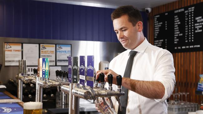 Dean Winter at The Albert Brewery in Moonah. Labor Leader Dean Winter is calling on the government to ensure Tasmanian beverage producers are represented at the Macquarie Point stadium. Picture: Nikki Davis-Jones