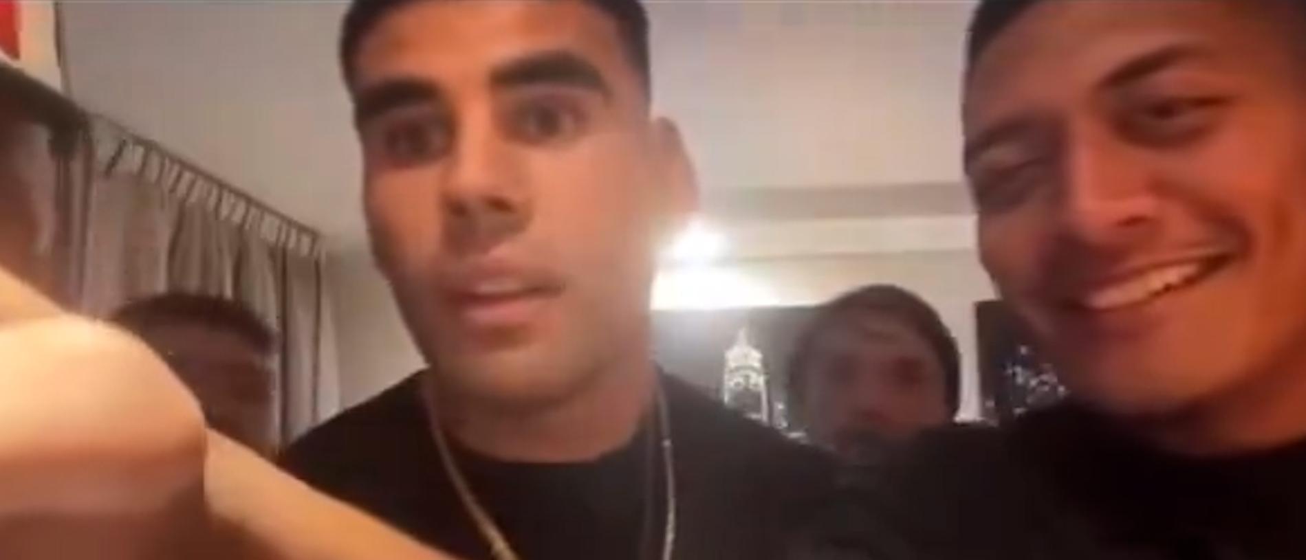 The viral video of Roosters players during a live stream