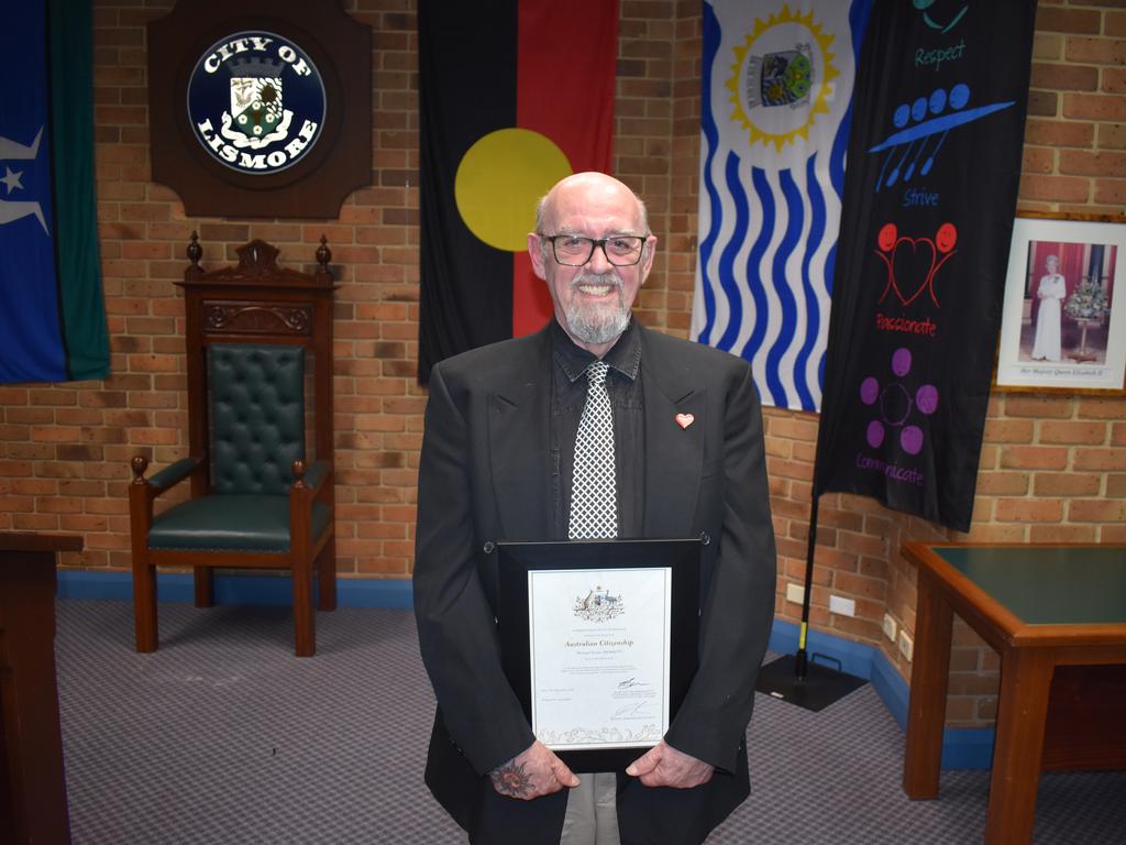 Michael Merritt with his citizenship