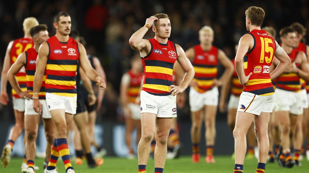 The Crows after going down to Carlton. (Photo by Daniel Pockett/Getty Images)