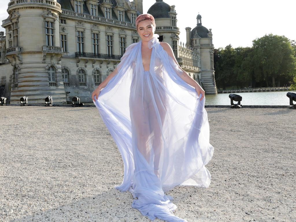 Florence Pugh Stunned In A Sheer Dress At Paris Fashion Week