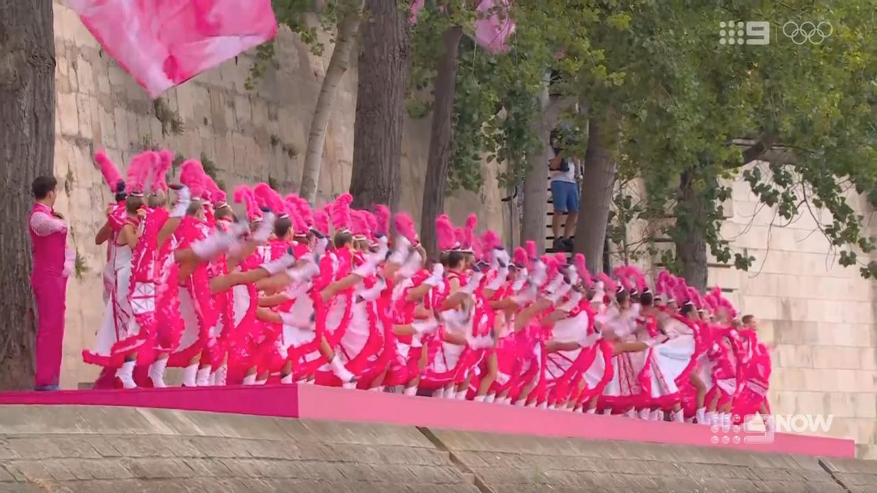 The Moulin Rouge dancers said the stage was wet and slippery, meaning they were unable to perform properly. Picture: Nine