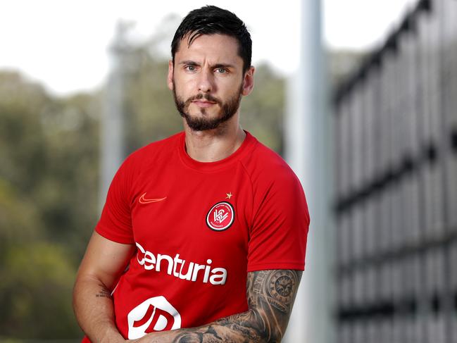 Wanderers goalkeeper Vedran Janjetovic played through the pain last season and copped abuse from fans who had no idea what he was going through. After major surgery he is still weeks away from returning, pictured at the Western Sydney Wanderers FC in Bungarribee. Picture: Jonathan Ng