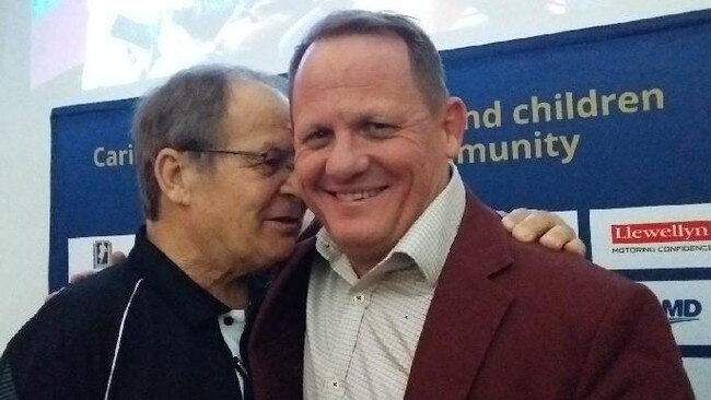 Tommy Raudonikis and Maroons coach Kevin Walters.