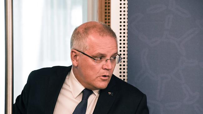 The election battle is on, columnist Shaun Carney says, with Prime Minister Scott Morrison (pictured) and opposition leader Bill Shorten already trading verbal blows. Picture: AAP Image/Peter Rae