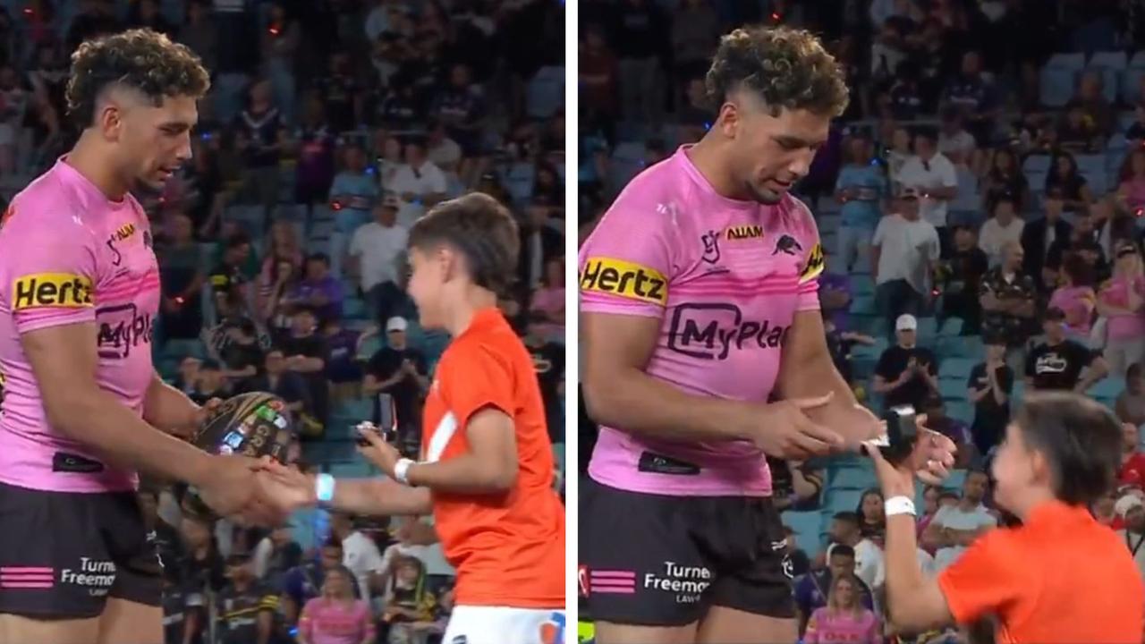 Ring boy’s ‘proposal’ wins over NRL in hilarious grand final move