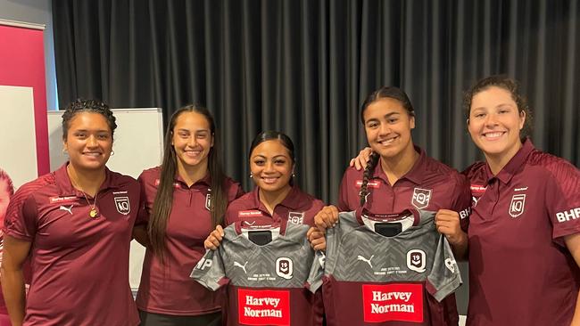 Keebra Park SHS alumni and state Origin reps Ebony Laing, Tyesha Mikaio, Tiana Raftstrand-Smith, Zahara Temara and Chelsea Lenarduzzi. This is what Keebra Park's current generation will aim to aspire toward in the future.