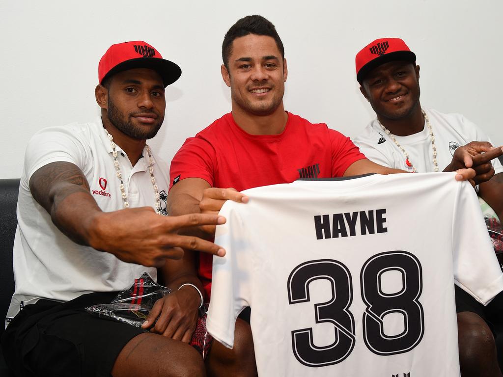 in 2016, Jarryd Hayne met Fijian sevens players Semi Kunatani and Pio Tuwai.