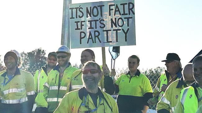 Submarine worker strike at ASC Osborne. Picture: Supplied