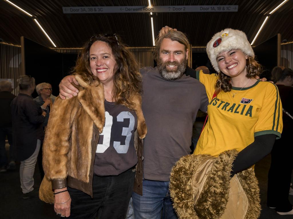 Cold Chisel The Big Five-0 tour - Ren Cheney, Brad Cheney and Ruby-Fox Poulton Cheney. Picture: Caroline Tan