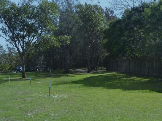 Pegged out area shows the proposed location of the Japanese Tea House.