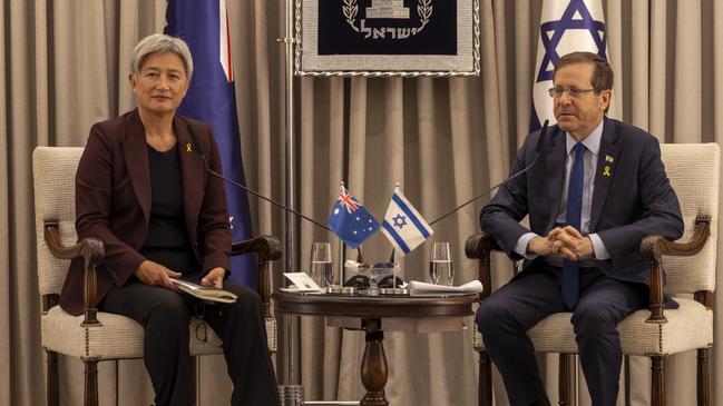 Foreign Minister Penny Wong meets Israeli President Isaac Herzog in Jerusalem in January. Picture: DFAT