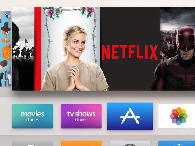 EMBARGOED: 12.01pm AEDT Thursday October 29 2015 Apple TV review When it launches, Apple TV will have apps for streaming services Netflix and Stan