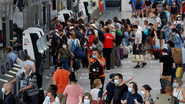 Passengers st the Gare de Lyon station in Paris. Picture: AFP.