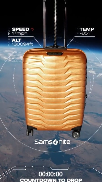 Samsonite launched a suitcase into space, then dropped it