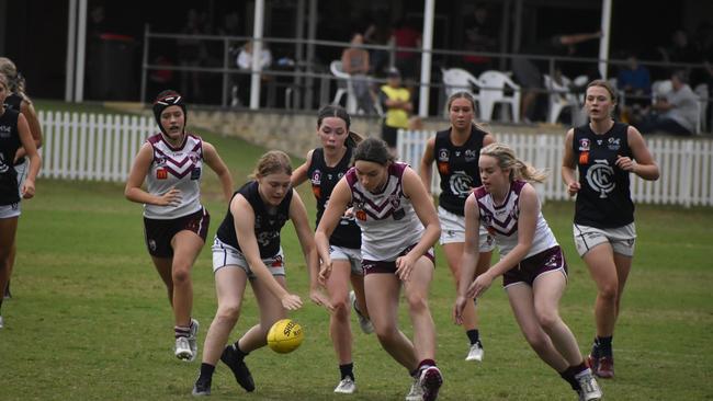 Under-17 Girls division 1 action between Wests and Tweed Coolangatta. Sunday May 14, 2023. Picture: Nick Tucker