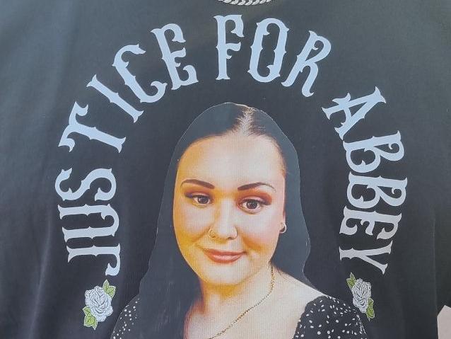 Dozens of the supporters were wearing these shirts, with a picture of the 21-year-old and "JUSTICE FOR ABBEY" emblazoned above.