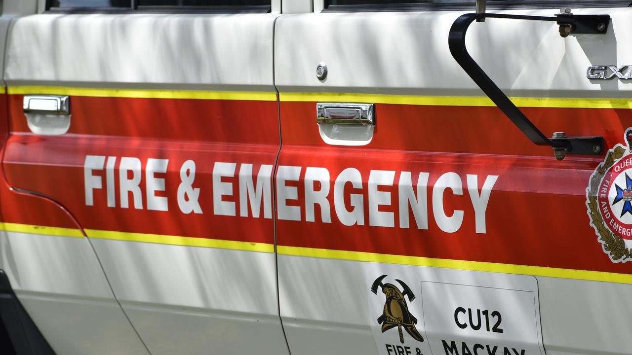 A car on fire in a Glenden driveway, west of Mackay | The Courier Mail