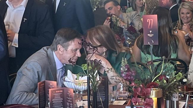 Collingwood president Jeff Browne and Naomi Milgrom at the official Toyota AFL Grand Final function. Picture: Jackie Epstein